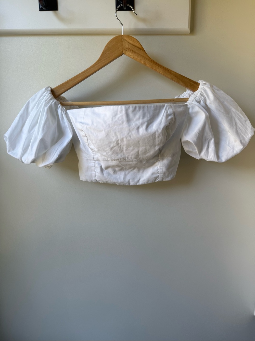 ABERCROMBIE & FITCH‎ Cropped White Top Blouse Milkmaid Cottagecore Soft Girl XS